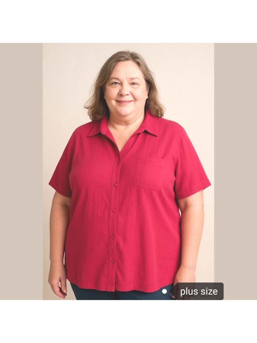 PLUS SIZE Pink Short sleeve Cotton top 3XL